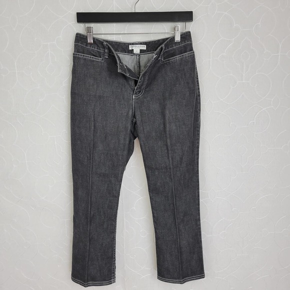 Pendleton Womens Jeans Size 4P Black Denim Bootcut Mid Rise Pleated Front - Picture 4 of 7